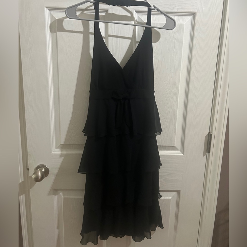 “B Darlin” tiered halter little black dress.Vintage Y2K. Halter/backless SZ11/12